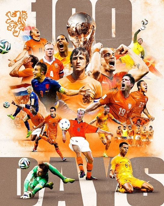 球友会官网-你能认出几个？荷兰队晒名宿海报：世界杯还有100天就开始了！